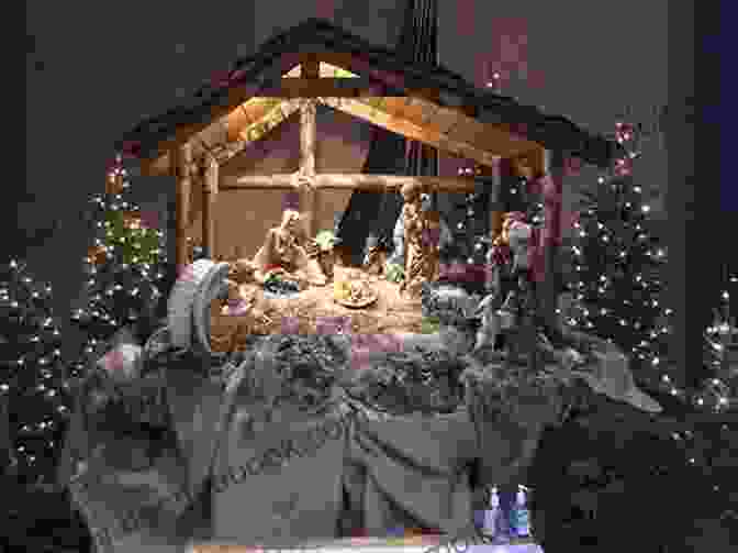 A Beautifully Decorated Christmas Tree Adorned With Scene At The Manger Cross Stitch Ornaments, Creating A Warm And Festive Atmosphere. Scene At The Manger Cross Stitch Pattern: Regular And Large Print Cross Stitch Chart