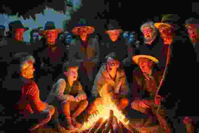 A Group Of Villagers Gathered Around A Bonfire, Listening Intently To An Elderly Storyteller Sharing Tales And Legends Of Their Ancestors, Passing Down A Rich Oral Tradition. Spooky Maryland: Tales Of Hauntings Strange Happenings And Other Local Lore