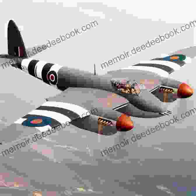 De Havilland Mosquito Hornet Flying Over A Battlefield The De Havilland Mosquito Hornet