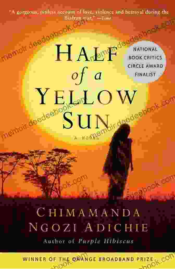 Half Of A Yellow Sun Book Cover, Featuring A Photograph Of A Young Woman With A Colorful Headdress Against A Backdrop Of Vibrant Colors. Half Of A Yellow Sun