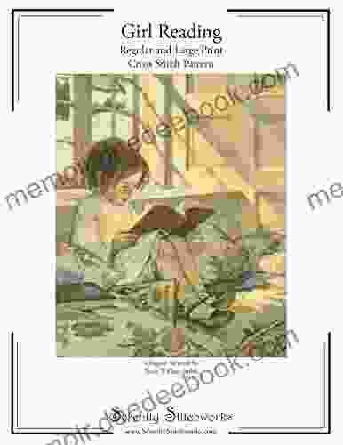 Girl Reading Cross Stitch Pattern Jessie Willcox Smith: Regular And Large Print Cross Stitch Chart