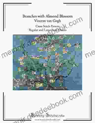 Branches With Almond Blossom Cross Stitch Pattern Vincent Van Gogh: Regular And Large Print Cross Stitch Chart