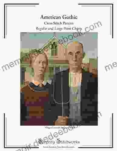 American Gothic Cross Stitch Pattern Grant Wood: Regular and Large Print Cross Stitch Pattern