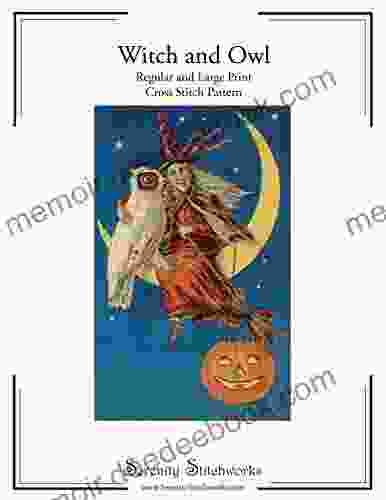 Witch and Owl Cross Stitch Pattern: Regular and Large Print Cross Stitch Pattern